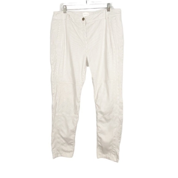 CHICO'S Striped Twill Stretch Utility Pants - Picture 1 of 9